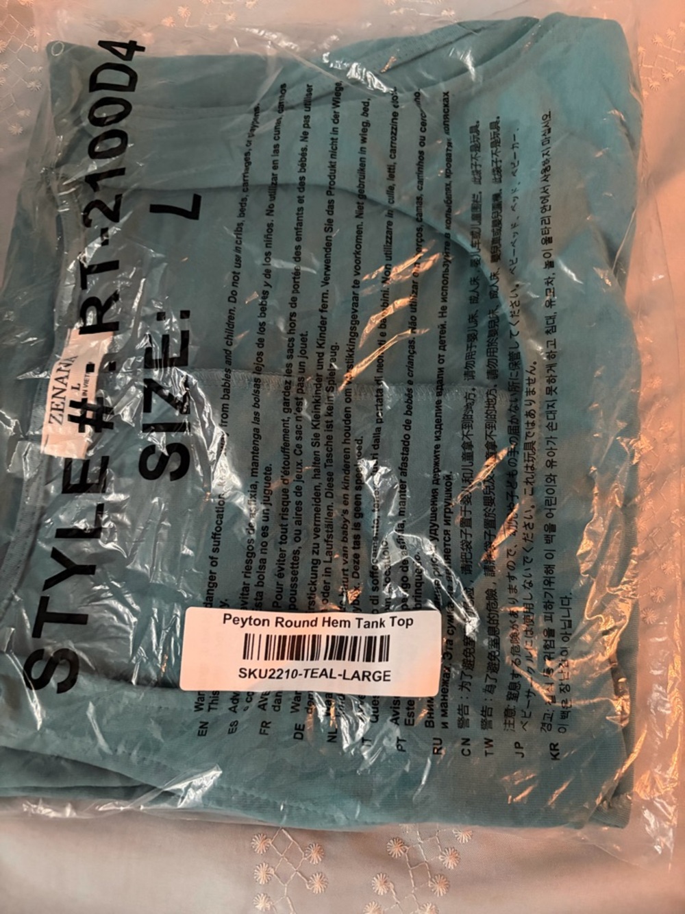 Zenana Outfitters Teal Sleeveless Tank